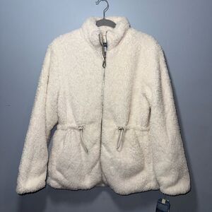 Democracy Stand-Collar Zip-Front Plush Faux Fur Jacket Size Medium NWT